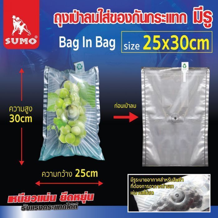 ถุงลมกันกระแทกใส่ของด้านใน แบบรูระบายอากาศ